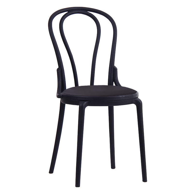 Silla trasera Windsor contemporánea, silla sin brazos de comedor de plástico para el hogar