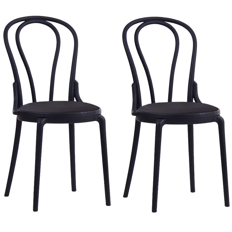 Silla trasera Windsor contemporánea, silla sin brazos de comedor de plástico para el hogar
