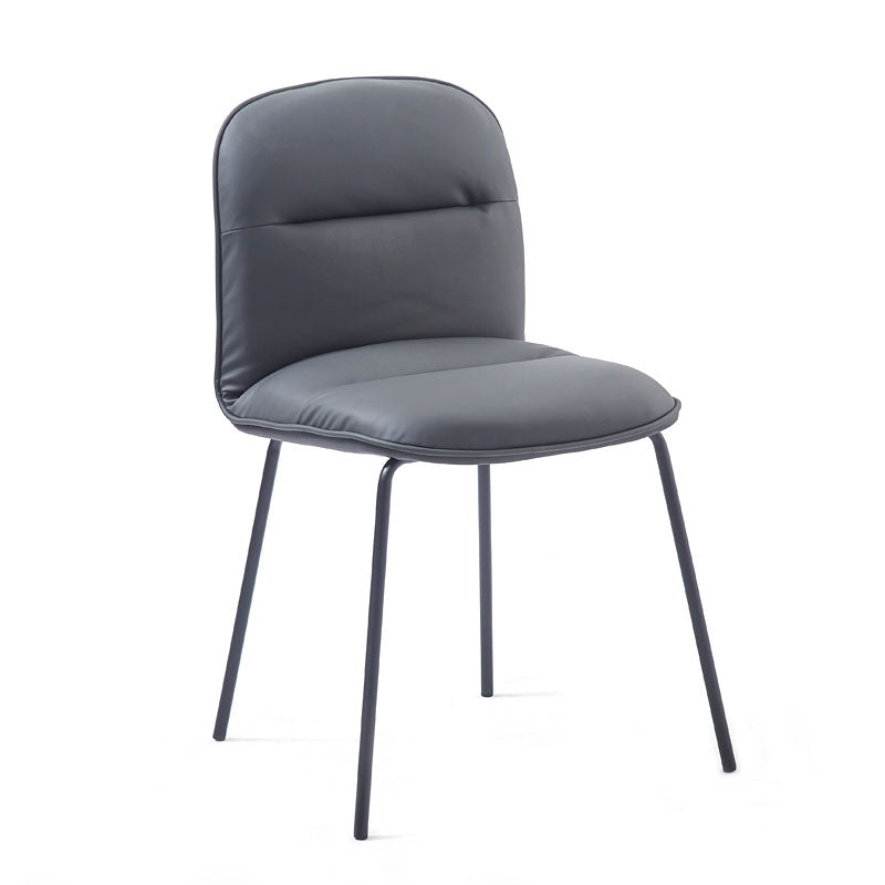 Modern PU Leather Dining Chairs Armless Metal Dining Chairs for Restaurant Use