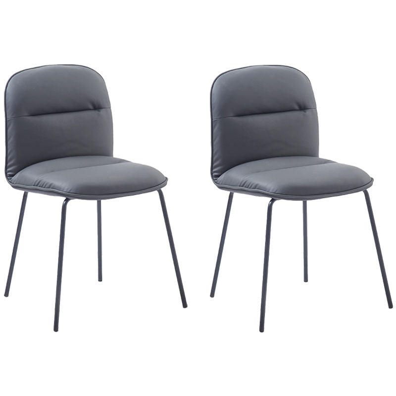 El cuero moderno de la PU que cena el metal sin brazos de las sillas que cenan las sillas para el uso del restaurante