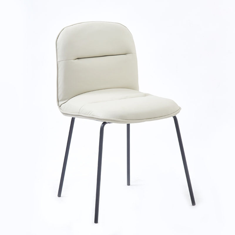 Modern PU Leather Dining Chairs Armless Metal Dining Chairs for Restaurant Use
