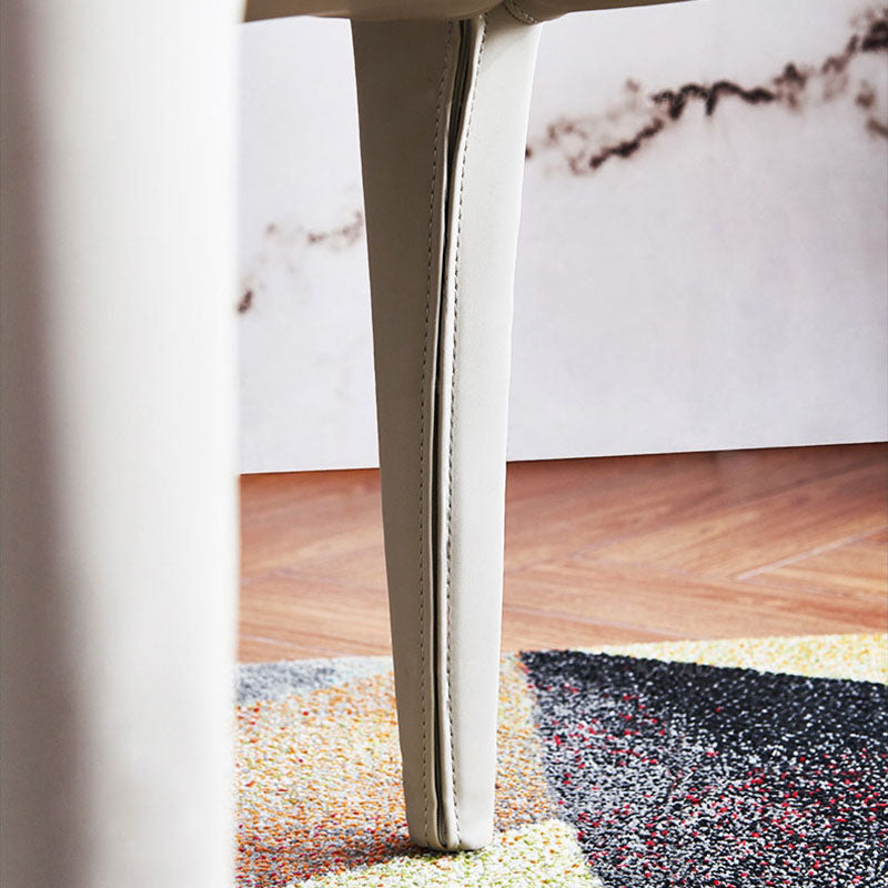 Sillas de comedor de cuero contemporáneas, sillas sin brazos con respaldo para el hogar
