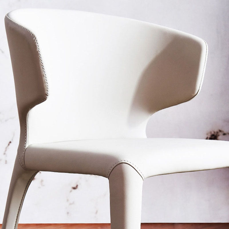 Sillas de comedor de cuero contemporáneas, sillas sin brazos con respaldo para el hogar