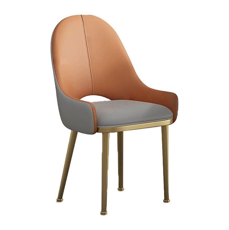 Sillas de comedor de cuero escandinavo, silla tapizada con respaldo sólido para cocina