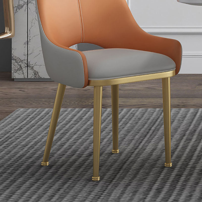 Sillas de comedor de cuero escandinavo, silla tapizada con respaldo sólido para cocina