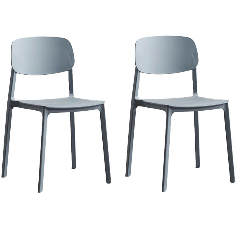 Silla lateral de comedor con respaldo abierto contemporáneo, sillas sin brazos de comedor de plástico para el hogar