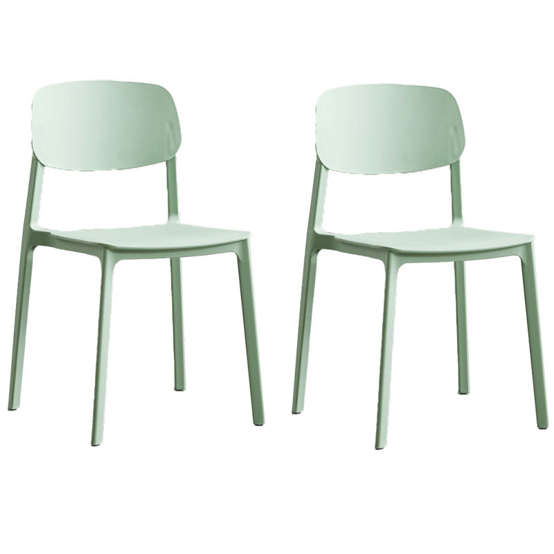 Silla lateral de comedor con respaldo abierto contemporáneo, sillas sin brazos de comedor de plástico para el hogar