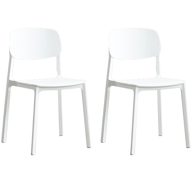 Silla lateral de comedor con respaldo abierto contemporáneo, sillas sin brazos de comedor de plástico para el hogar