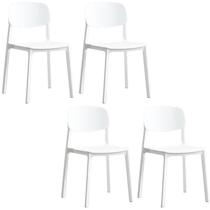 Silla lateral de comedor con respaldo abierto contemporáneo, sillas sin brazos de comedor de plástico para el hogar