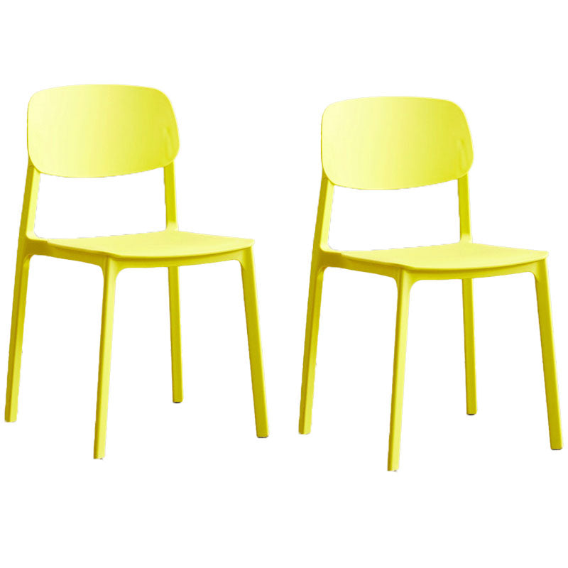 Silla lateral de comedor con respaldo abierto contemporáneo, sillas sin brazos de comedor de plástico para el hogar