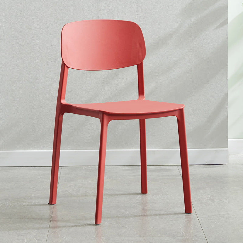 Contemporary Open Back Dining Side Chair Plastic Dining Armless Chairs for Home