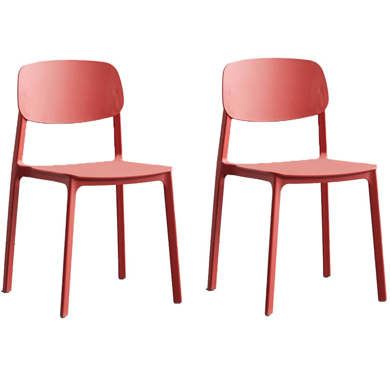 Silla lateral de comedor con respaldo abierto contemporáneo, sillas sin brazos de comedor de plástico para el hogar