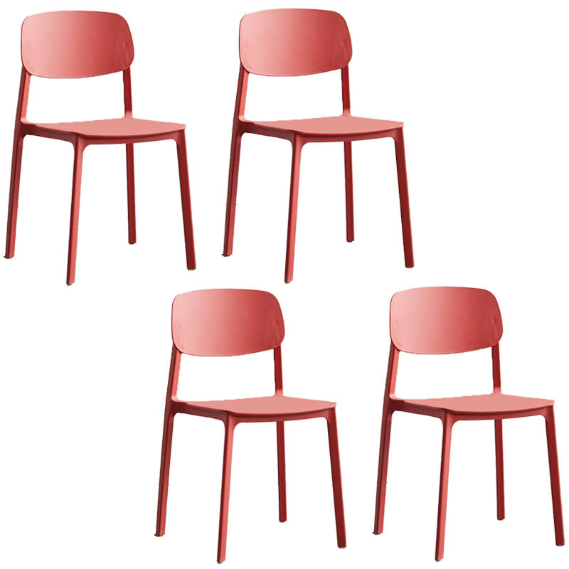 Silla lateral de comedor con respaldo abierto contemporáneo, sillas sin brazos de comedor de plástico para el hogar