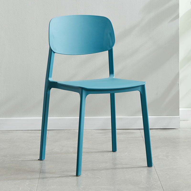 Silla lateral de comedor con respaldo abierto contemporáneo, sillas sin brazos de comedor de plástico para el hogar