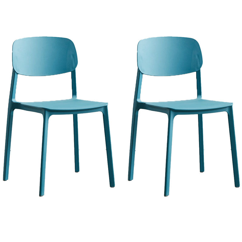 Silla lateral de comedor con respaldo abierto contemporáneo, sillas sin brazos de comedor de plástico para el hogar