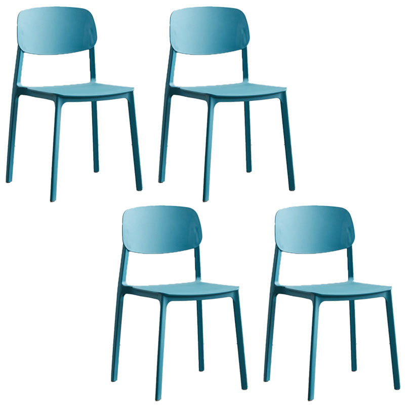 Silla lateral de comedor con respaldo abierto contemporáneo, sillas sin brazos de comedor de plástico para el hogar