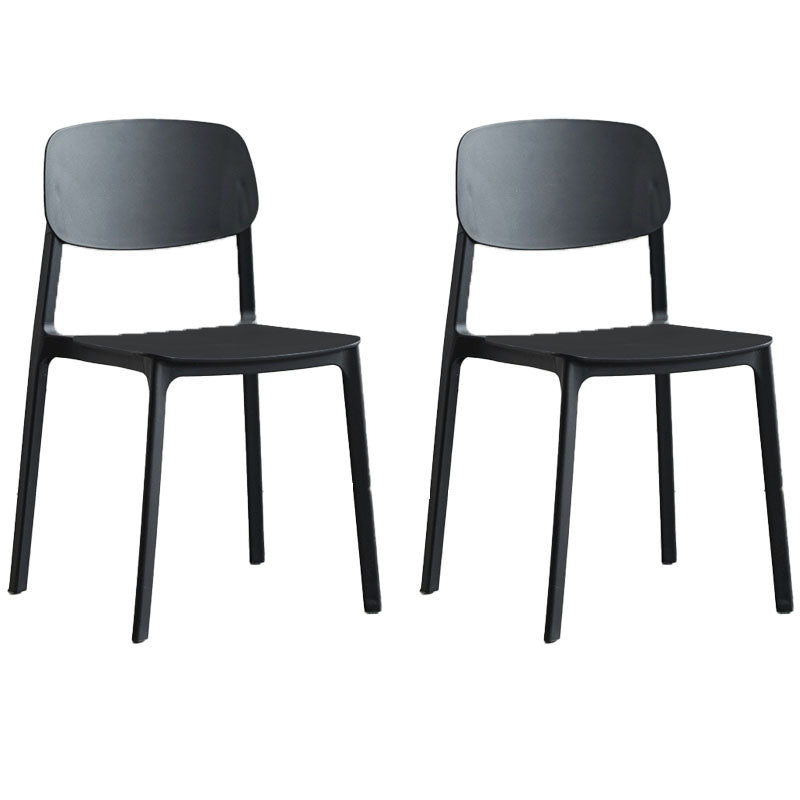 Silla lateral de comedor con respaldo abierto contemporáneo, sillas sin brazos de comedor de plástico para el hogar