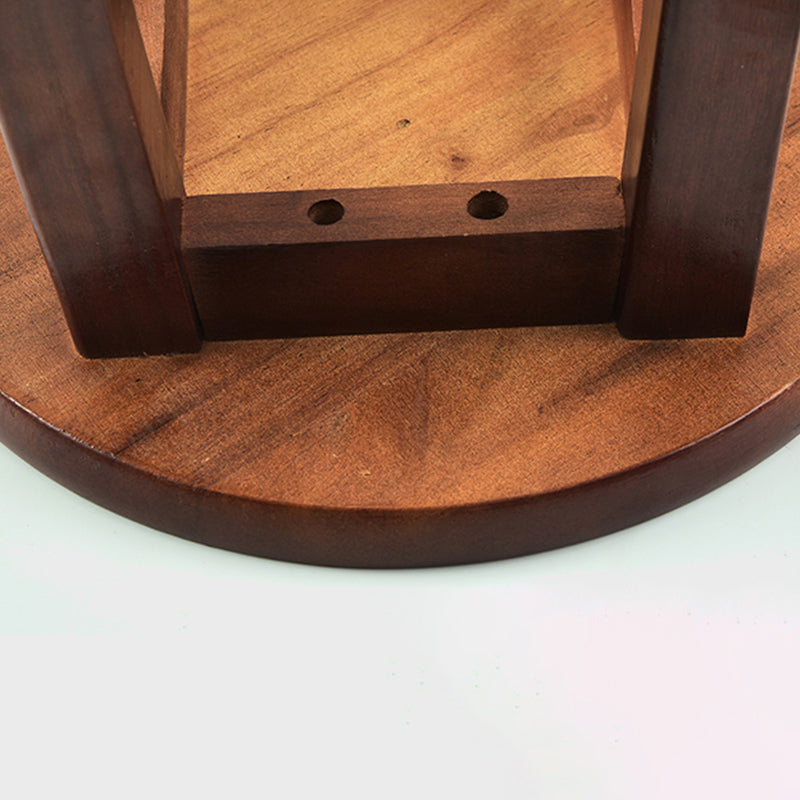 Taburete de bar retro simple de madera industrial Taburete alto interior con asiento redondo