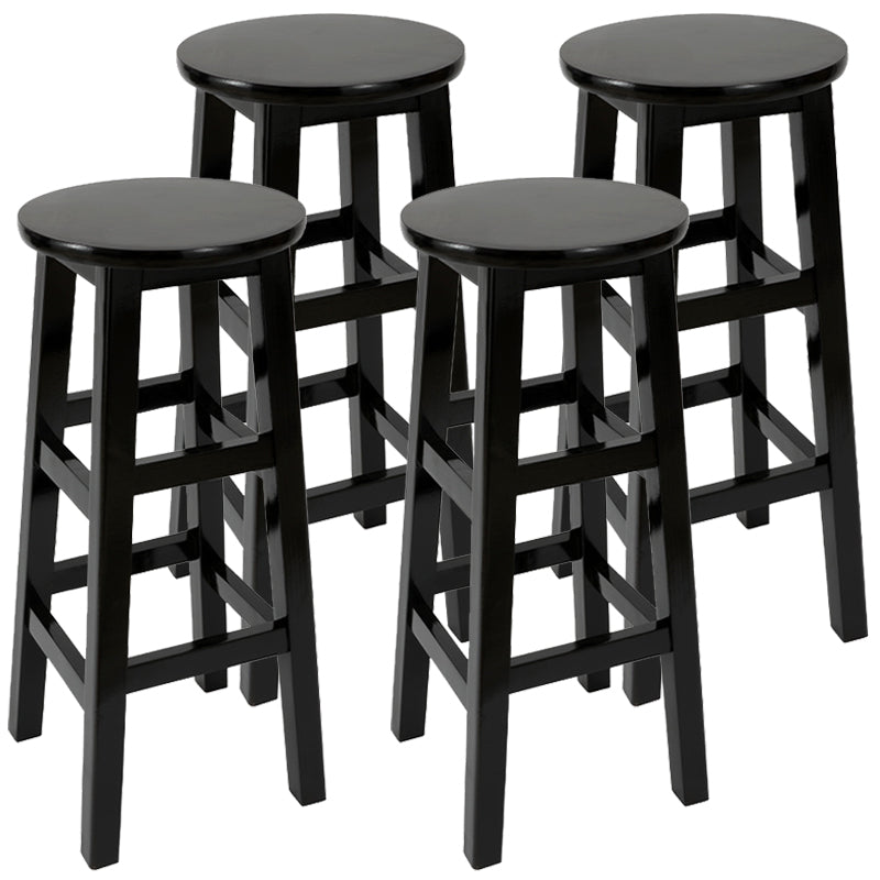 Taburete de bar retro simple de madera industrial Taburete alto interior con asiento redondo