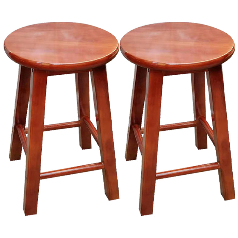 Taburete de bar retro simple de madera industrial Taburete alto interior con asiento redondo