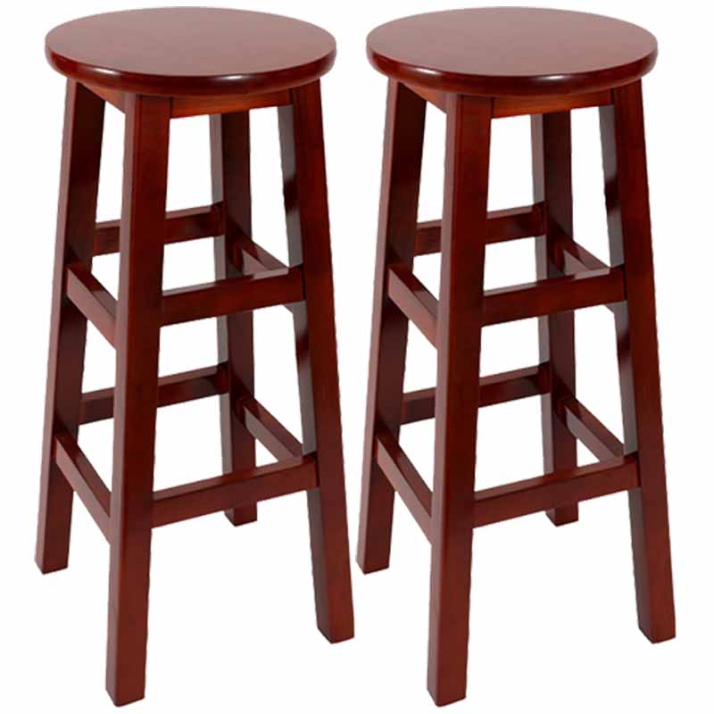 Taburete de bar retro simple de madera industrial Taburete alto interior con asiento redondo