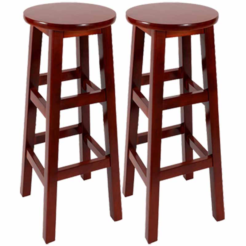 Taburete de bar retro simple de madera industrial Taburete alto interior con asiento redondo