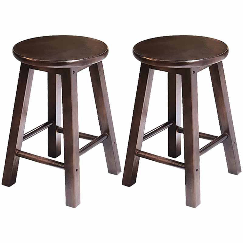 Taburete de bar retro simple de madera industrial Taburete alto interior con asiento redondo