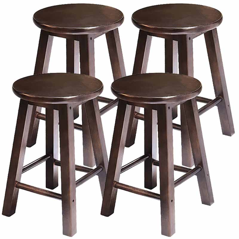 Taburete de bar retro simple de madera industrial Taburete alto interior con asiento redondo