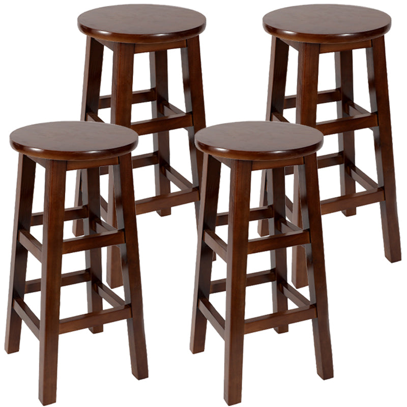 Taburete de bar retro simple de madera industrial Taburete alto interior con asiento redondo