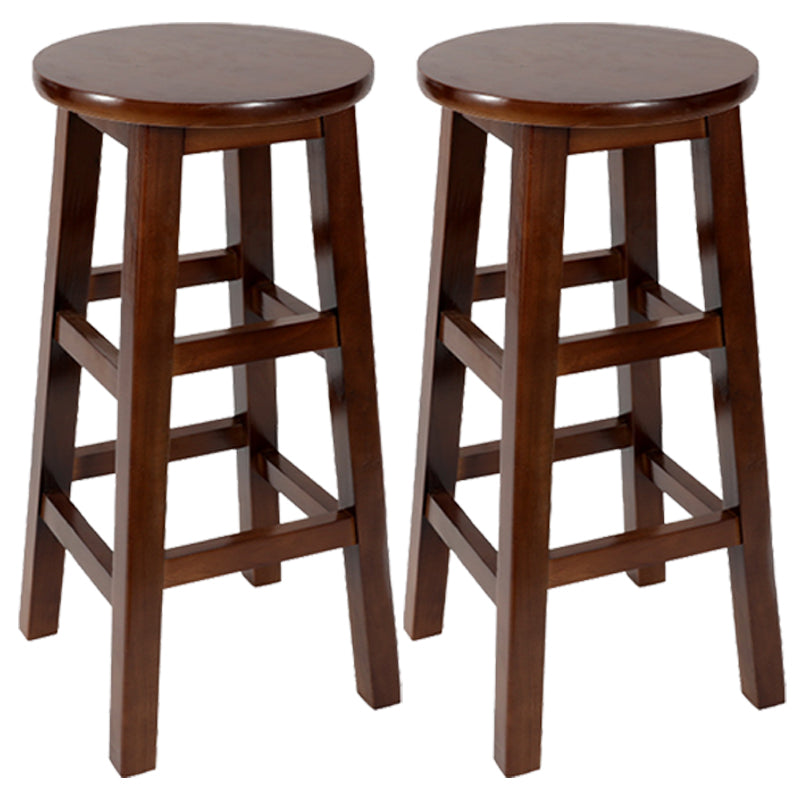 Taburete de bar retro simple de madera industrial Taburete alto interior con asiento redondo