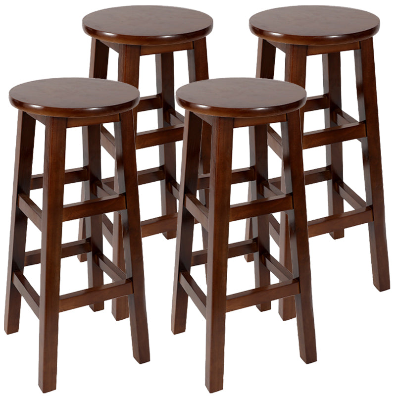 Taburete de bar retro simple de madera industrial Taburete alto interior con asiento redondo