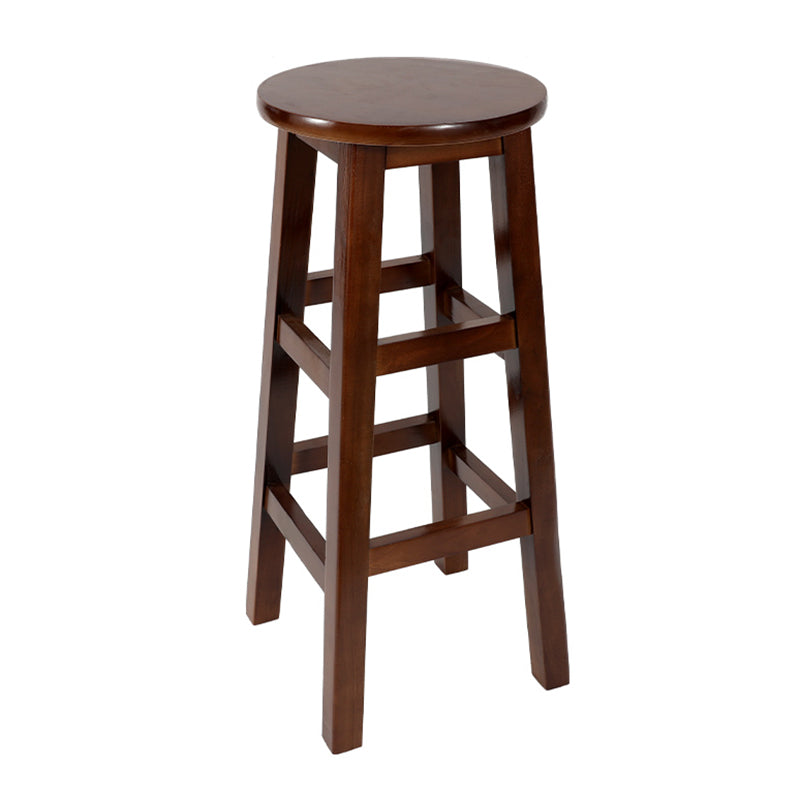 Taburete de bar retro simple de madera industrial Taburete alto interior con asiento redondo