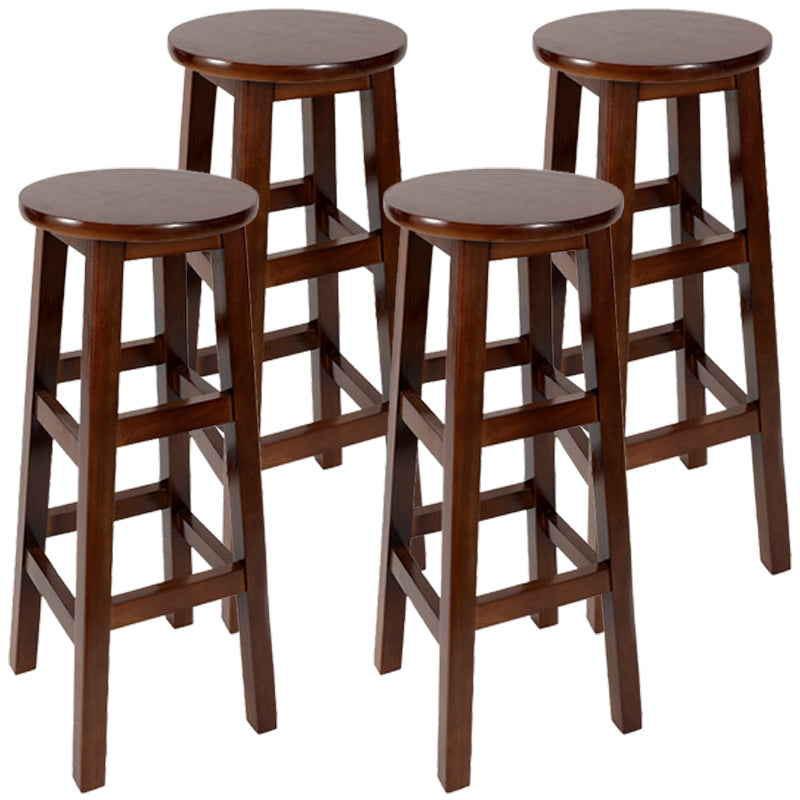 Taburete de bar retro simple de madera industrial Taburete alto interior con asiento redondo