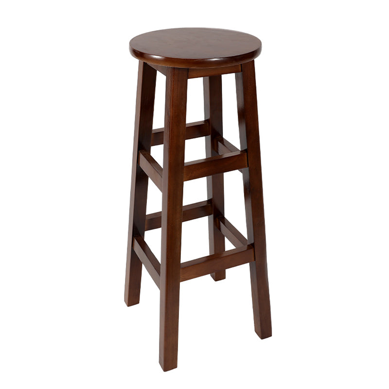 Taburete de bar retro simple de madera industrial Taburete alto interior con asiento redondo