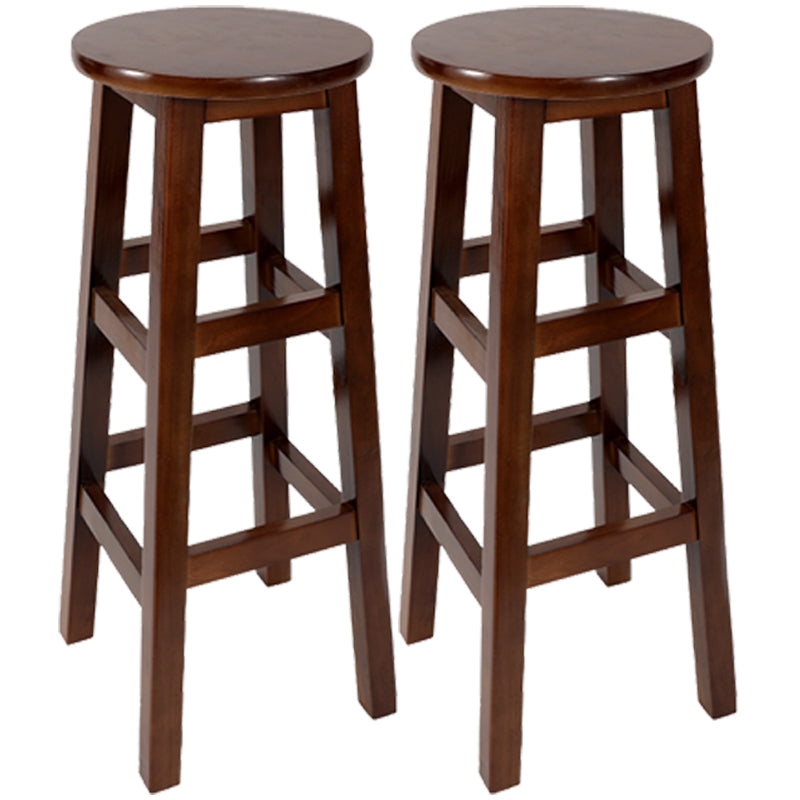 Taburete de bar retro simple de madera industrial Taburete alto interior con asiento redondo