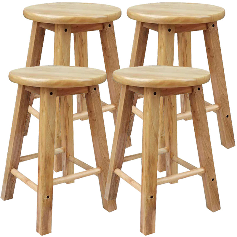 Taburete de bar retro simple de madera industrial Taburete alto interior con asiento redondo