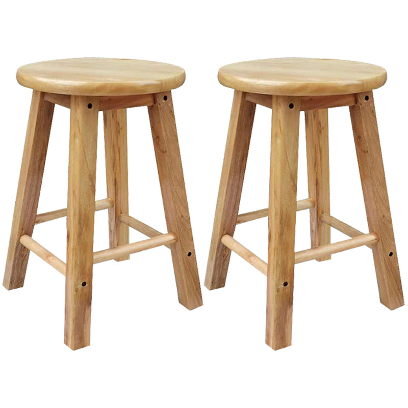 Taburete de bar retro simple de madera industrial Taburete alto interior con asiento redondo