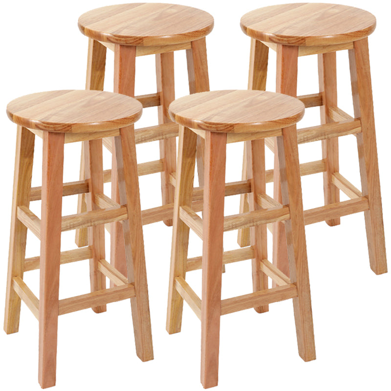 Taburete de bar retro simple de madera industrial Taburete alto interior con asiento redondo