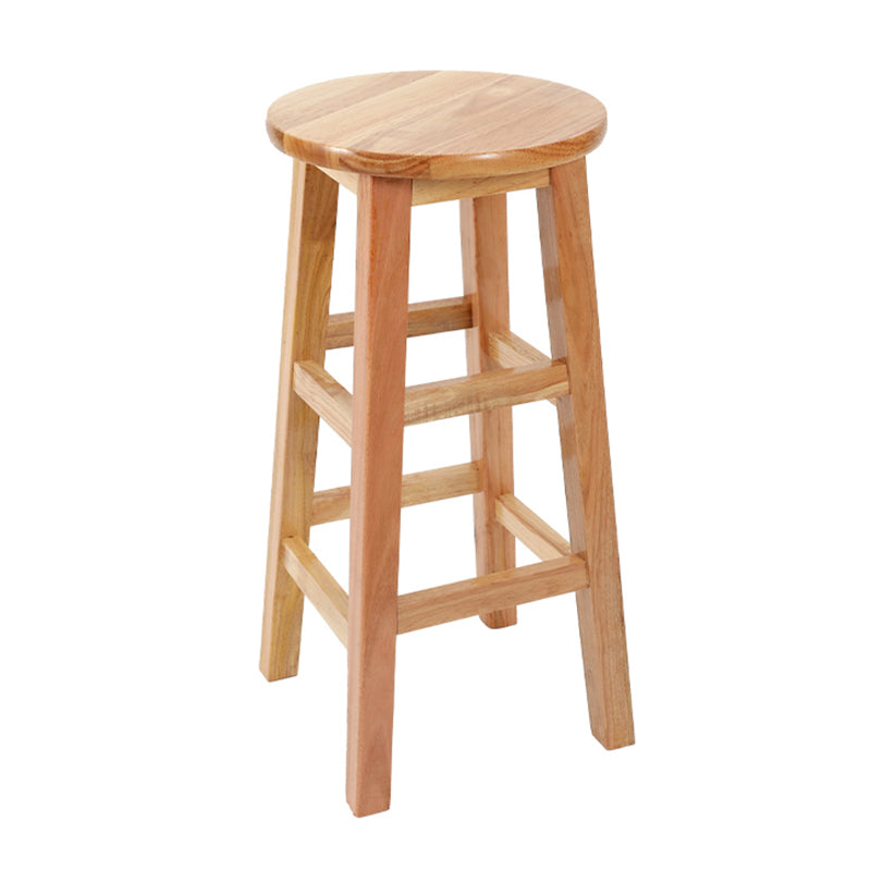 Taburete de bar retro simple de madera industrial Taburete alto interior con asiento redondo