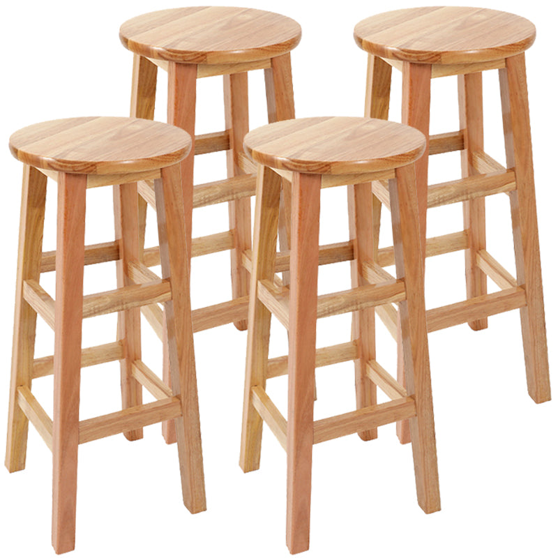 Taburete de bar retro simple de madera industrial Taburete alto interior con asiento redondo