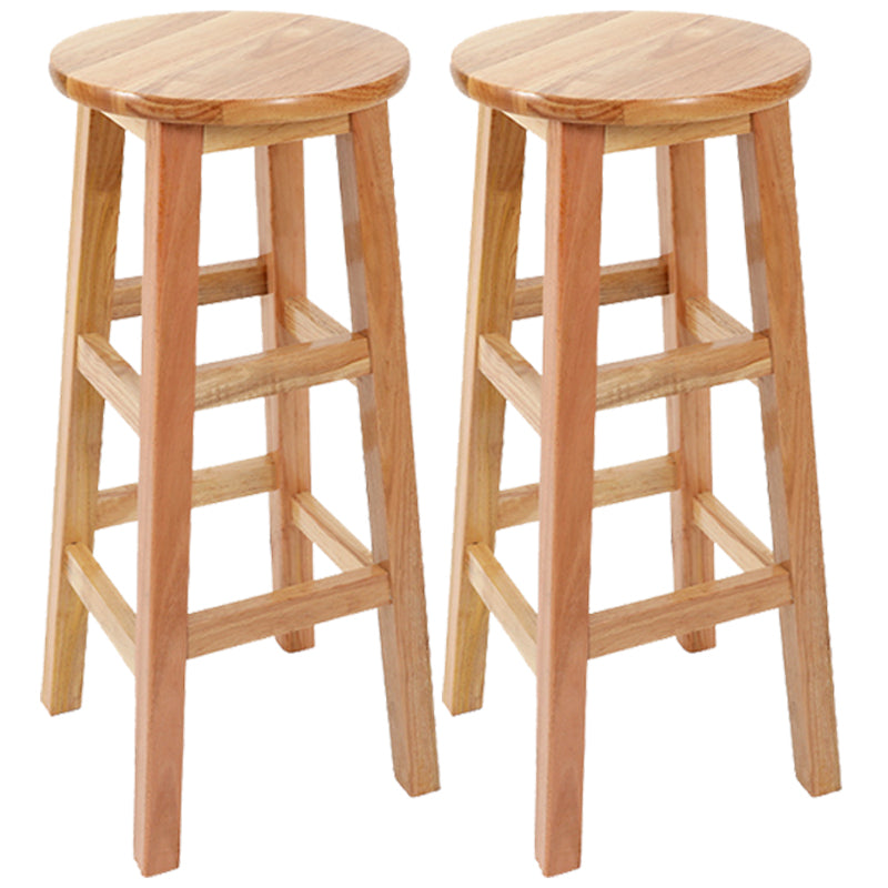 Taburete de bar retro simple de madera industrial Taburete alto interior con asiento redondo
