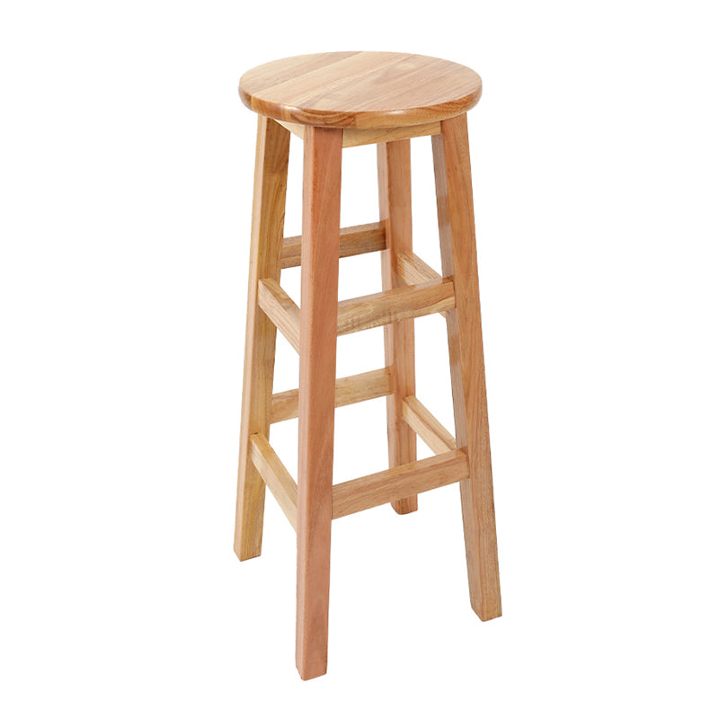 Taburete de bar retro simple de madera industrial Taburete alto interior con asiento redondo