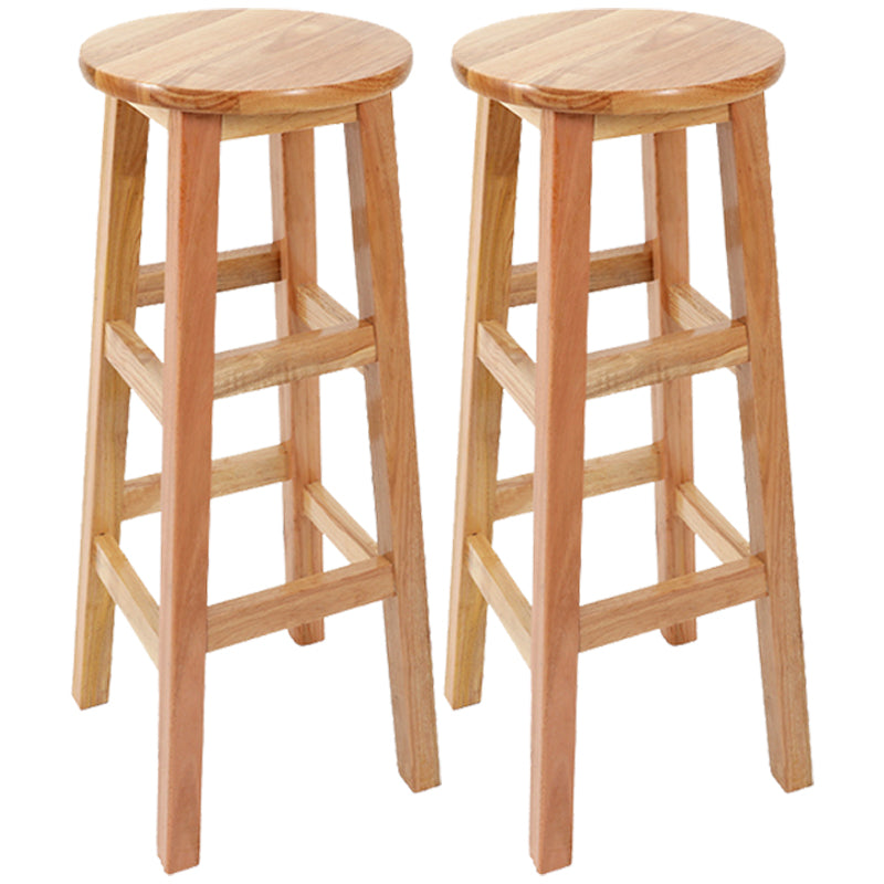 Taburete de bar retro simple de madera industrial Taburete alto interior con asiento redondo