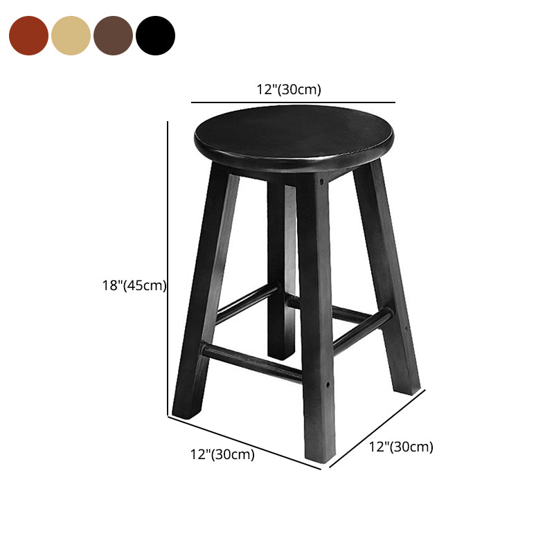 Taburete de bar retro simple de madera industrial Taburete alto interior con asiento redondo