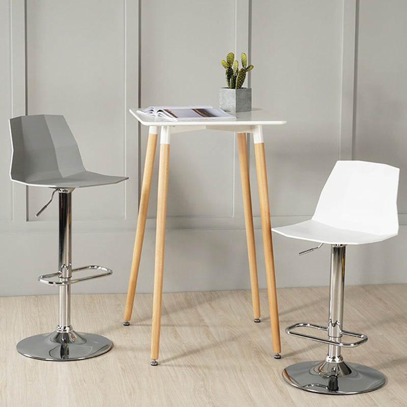 Adjustable Height Swivel Counter Stools Iron Plastic Silver Scandinavian Bar Stools