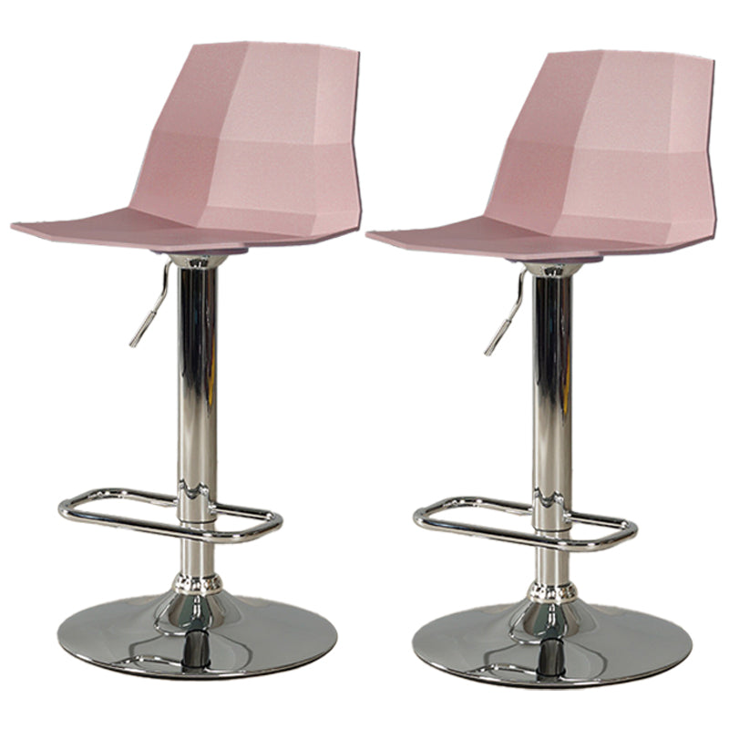 Adjustable Height Swivel Counter Stools Iron Plastic Silver Scandinavian Bar Stools