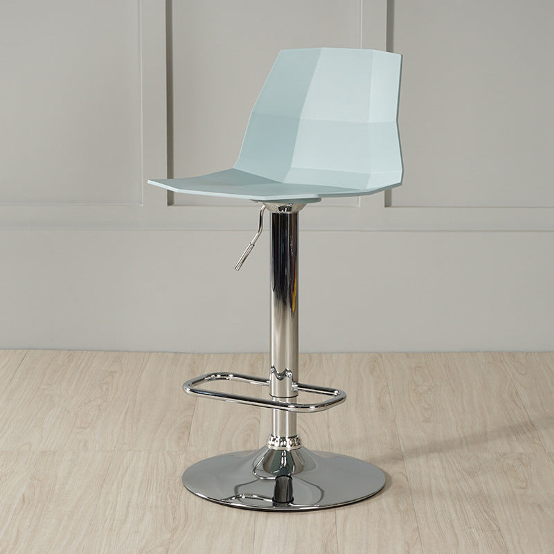 Adjustable Height Swivel Counter Stools Iron Plastic Silver Scandinavian Bar Stools