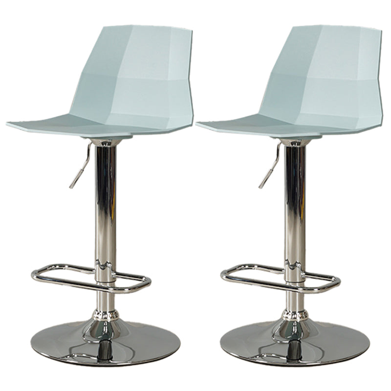 Adjustable Height Swivel Counter Stools Iron Plastic Silver Scandinavian Bar Stools