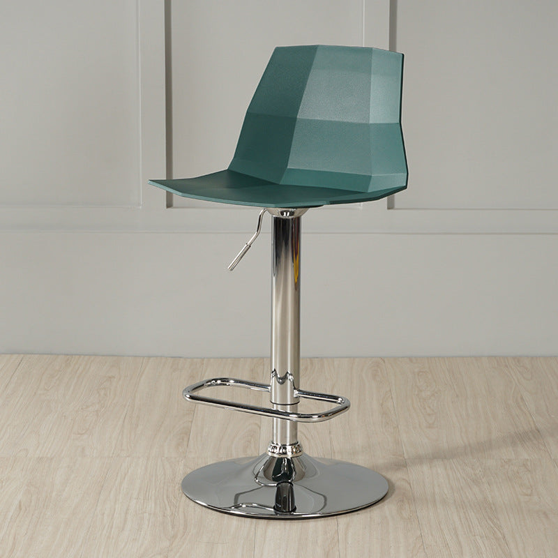 Adjustable Height Swivel Counter Stools Iron Plastic Silver Scandinavian Bar Stools