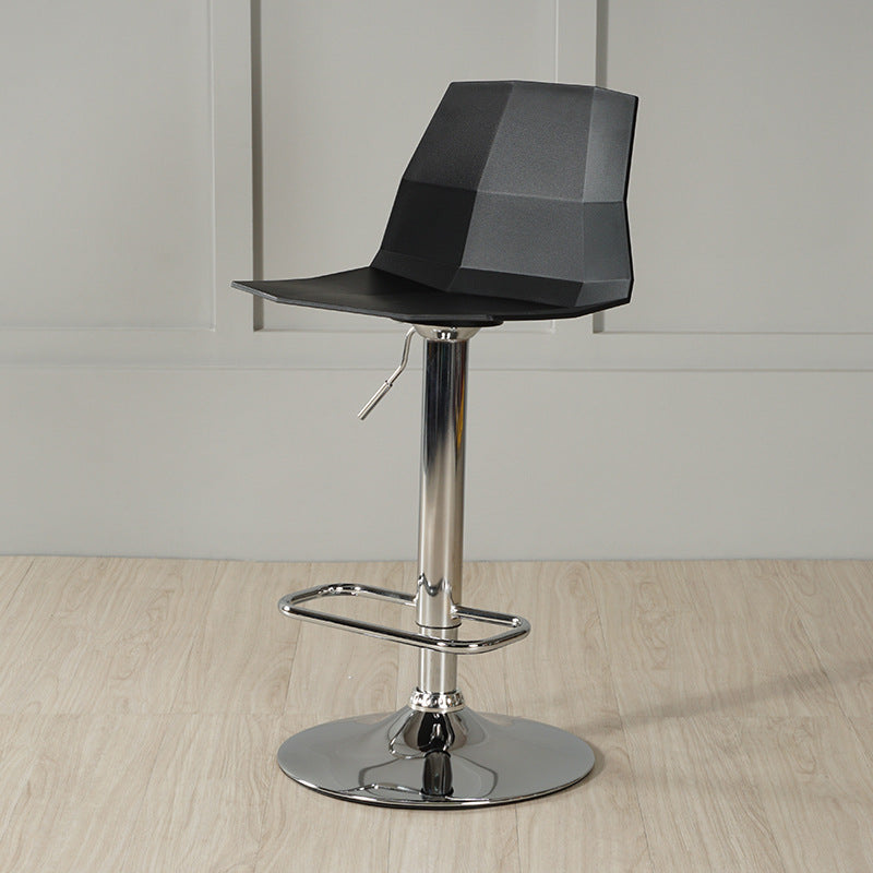Adjustable Height Swivel Counter Stools Iron Plastic Silver Scandinavian Bar Stools